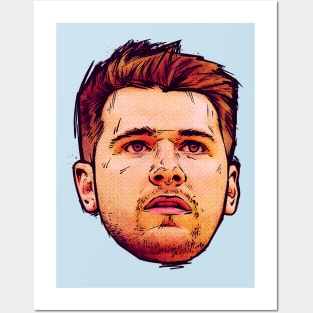 Luka Doncic Comic Head Posters and Art